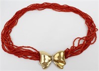 FIRE CORAL STRAND NECKLACE 18K