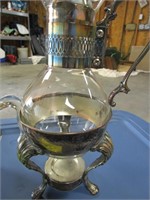 Pyrex Glass Percolator, Silver Coffee Warmer Set