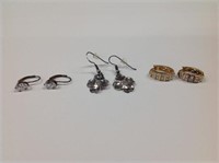 3pr .925 sterling silver Earrings (1) designer