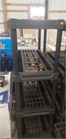 3 tier black plastic storage shelves