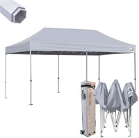 Eurmax Premium 10'x20' Ez Pop-up Canopy Tent, Grey