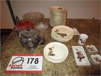 Glassware Bowls, Dishes, Tea Pot, Etc.