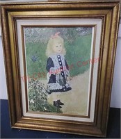 Girl with a Watering Can framed artwork