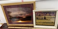 2 Framed Photographs by Craig Strong. Sunset w/