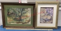 2 Framed Art - Watercolor 27 1/2 x 21 3/4 by M.
