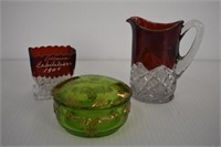3 EARLY CANADIAN PIECES OF PATTERNED GLASS