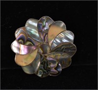 STERLING BROOCH TAXCO, MEXICO FLORAL- 6.1 GRAMS