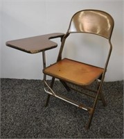 METAL FOLDING CHAIR WITH COLLAPSIBLE DESK TOP