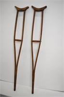 PAIR OF WOODEN CRUTCH -  47" TALL