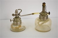 2 EARLY OIL LAMPS - 3 1/2" HIGH