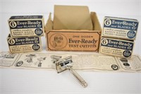 4 BOXES EVER-READY BLADES AND TEST RAZOR SET