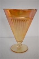 FLASH CARNIVAL GLASS VASE - 6 1/2" HIGH