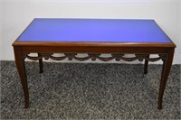 COFFEE TABLE - BLUE MIRROR TOP - CARVED GARLAND