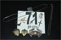 Assorted Sterling & Gold KT Marked Jewelry