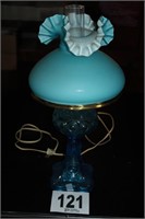Blue Glass Lamp 21"