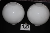 Pair Opal Globes 10"