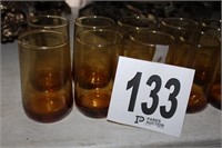 Ten Amber Glass Coolers