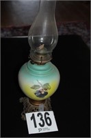 Painted Glass Oil Lamp 18"