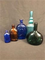Lot of colored glass items