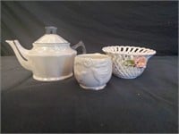 Teapot and Candle Glass with Holder