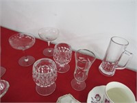 Glassware - tea cups, glasses, vase, cups - misc