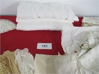 Linens - table cloths, dresser scarf sets, doilies