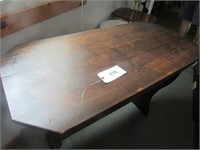 Wood table, rolling cart