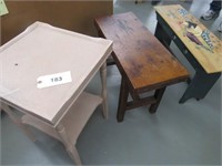 Table, 2 benches