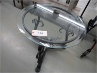 Glass topped tables w/ beveled glass