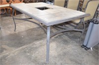 Outdoor Metal Patio Table. Removable Tiles. Hole