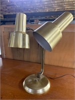 Vtg Mid Century Metal Desk Lamp w/Three-Way Switch