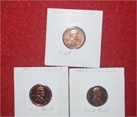 (3) Lincoln Proof Pennies 1954, 1961 & 1973-S