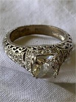 Sterling Silver Antique-Style Ring Sz 6