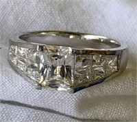 Sterling Silver Engagement Style Ring Sz 10