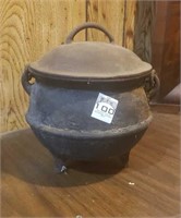 Small Cast Iron Footed Pot with Lid