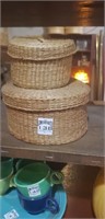 Small Wicker Nesting Basket Lot
