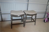 Two New Saddle Stools Padded w/Nail Head Trim
