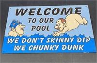 Welcome To Our Pool Sign - Metal
