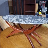 Small oval marble table (folding legs)