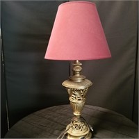 Tall table lamp with shade (gold color)