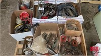 Pallet of miscellaneous pulleys, castor wheels,