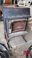 Wood burning stove, 24" x 24", 6" flue, on stand