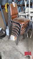 6 – Chrome And Upholstered Stacking Chairs