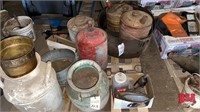 Pallet of miscellaneous fuel pails