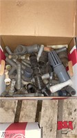 Box of plastic pipe fittings 2 inch to 1/2 inch