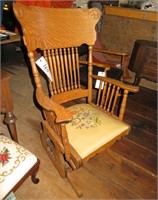 Vtg. Wood Glider Chair