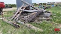 Pile of misc. fence posts, railroad ties etc.