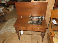 White Florence Rotary Sewing Machine & Cabinet
