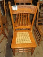 Pair Cane Bottom Dining Chairs
