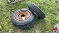 2 – 15 Inch Implement Rims With Car Tires